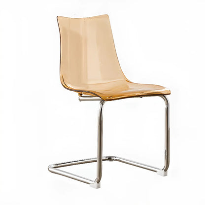 Chaise de salle à manger moderne sans accoudoirs en plastique et acrylique