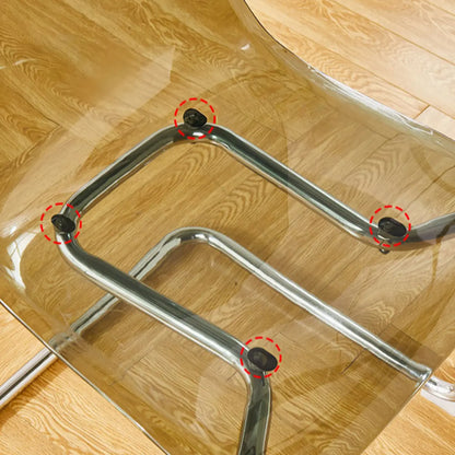 Chaise de salle à manger moderne sans accoudoirs en plastique et acrylique