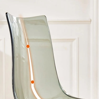 Chaise de salle à manger moderne sans accoudoirs en plastique et acrylique