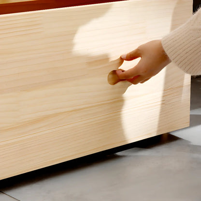 vaisselier de cuisine en bois naturel à plusieurs étagères