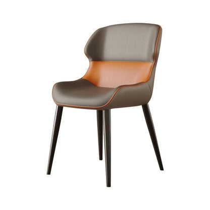 Chaise de salle à manger moderne à dossier haut en similicuir