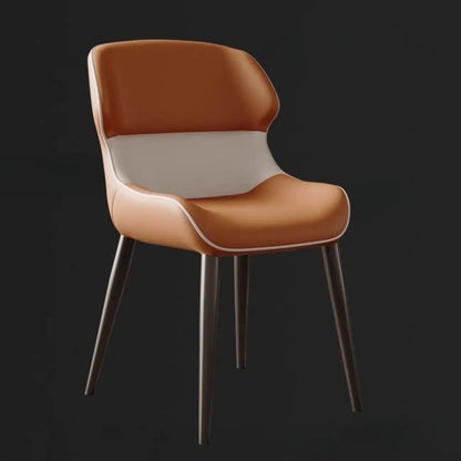 Chaise de salle à manger moderne à dossier haut en similicuir