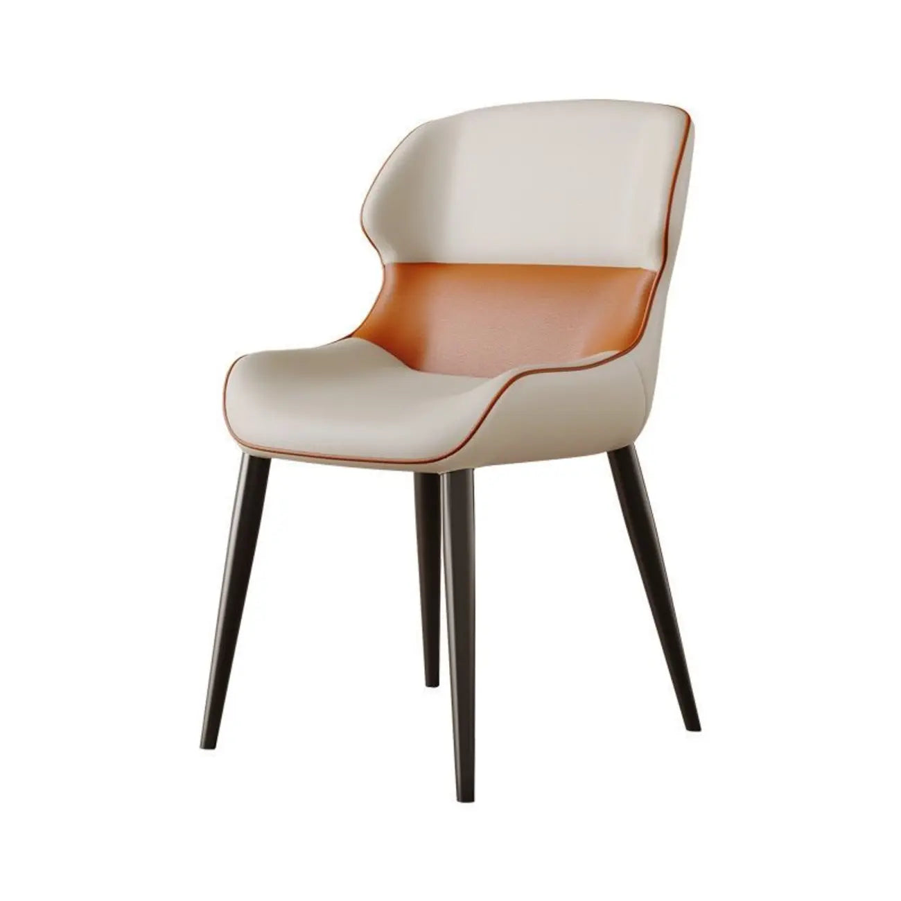 Chaise de salle à manger moderne à dossier haut en similicuir