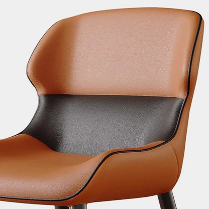 Chaise de salle à manger moderne à dossier haut en similicuir