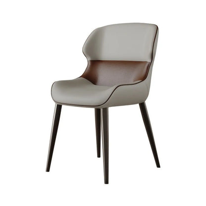 Chaise de salle à manger moderne à dossier haut en similicuir