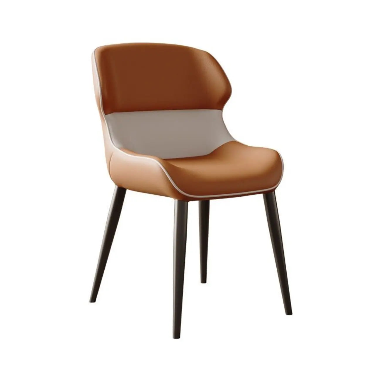 Chaise de salle à manger moderne à dossier haut en similicuir