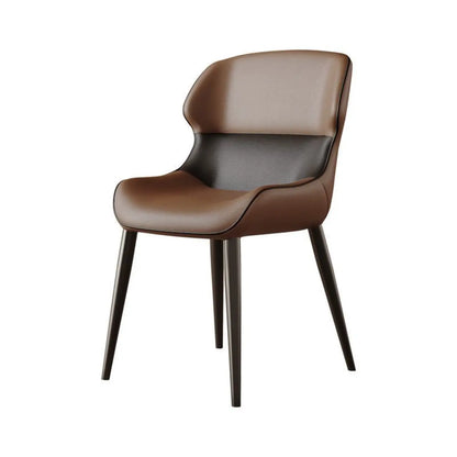 Chaise de salle à manger moderne à dossier haut en similicuir