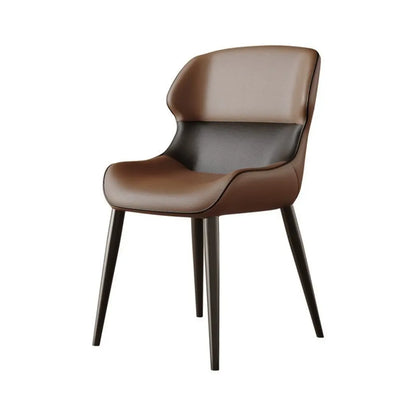 Chaise de salle à manger moderne à dossier haut en similicuir