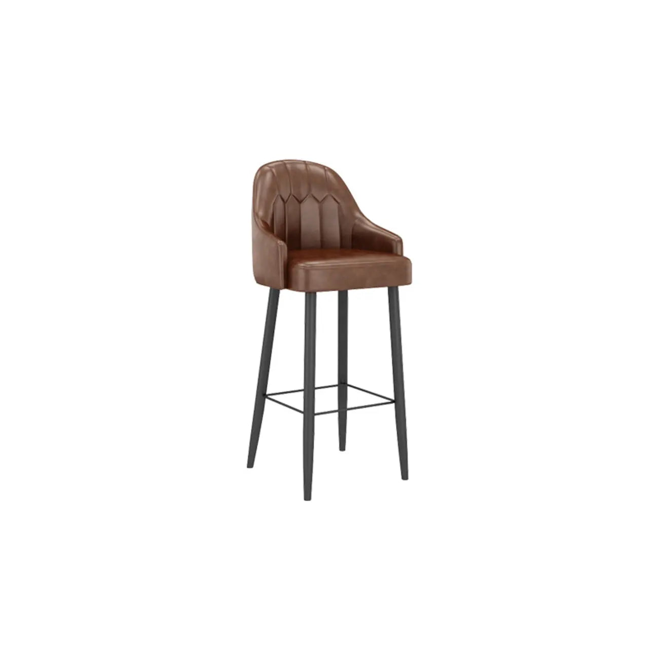 Tabourets de bar en cuir marron selle de style moderne du milieu du siècle