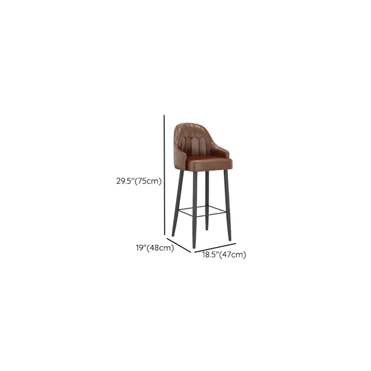 Tabourets de bar en cuir marron selle de style moderne du milieu du siècle