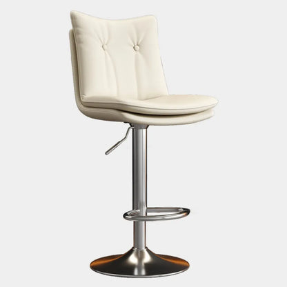 Tabourets de bar pivotants en cuir à dossier bas réglable avec repose-pieds