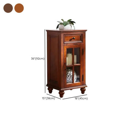 Petit vaisselier traditionnel en bois brun