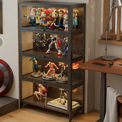 Vitrine moderne sur pied à 5 niveaux avec couvercle rabattable