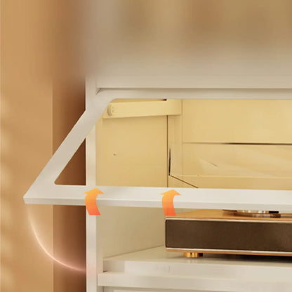 Vitrine moderne sur pied à 5 niveaux avec couvercle rabattable