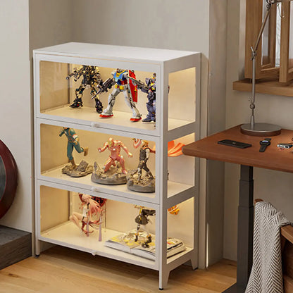 Vitrine moderne sur pied à 5 niveaux avec couvercle rabattable
