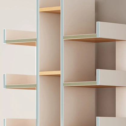 Bibliothèque moderne à 9 étagères en bois blanc avec dos ouvert