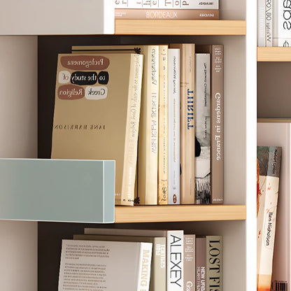 Bibliothèque moderne à 9 étagères en bois blanc avec dos ouvert