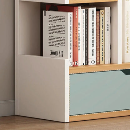Bibliothèque moderne à 9 étagères en bois blanc avec dos ouvert