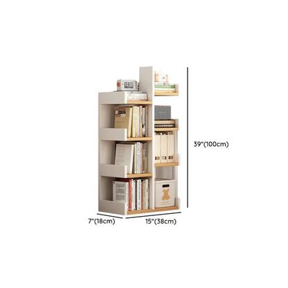 Bibliothèque moderne à 9 étagères en bois blanc avec dos ouvert