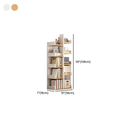 Bibliothèque moderne à 9 étagères en bois blanc avec dos ouvert