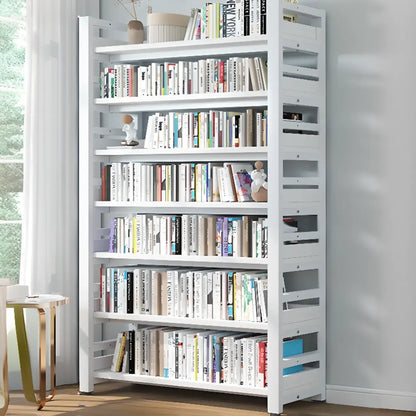 Bibliothèque autoportante simple à plusieurs niveaux en bois avec cadre en acier