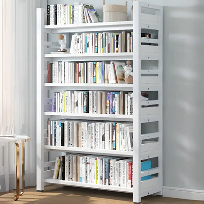 Bibliothèque autoportante simple à plusieurs niveaux en bois avec cadre en acier