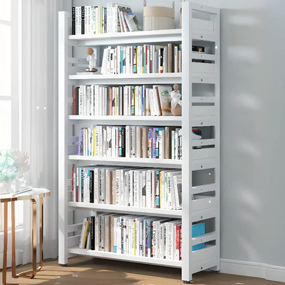 Bibliothèque autoportante simple à plusieurs niveaux en bois avec cadre en acier