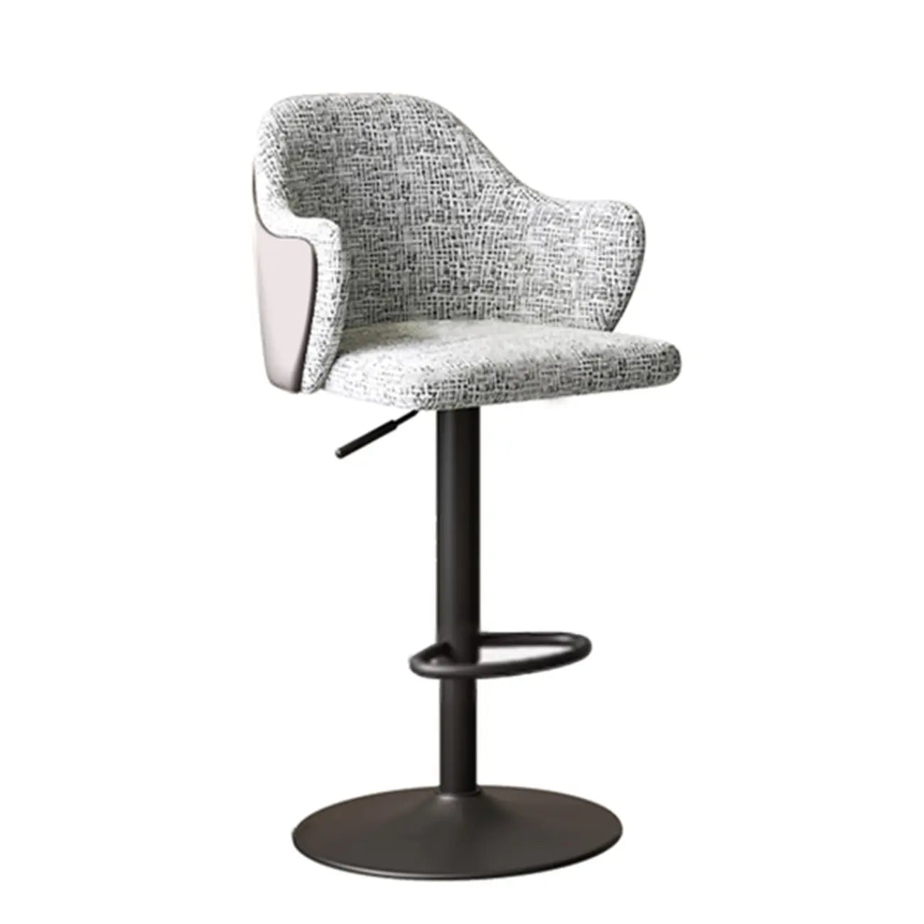Tabouret de bar minimaliste en tissu rembourré avec accoudoirs