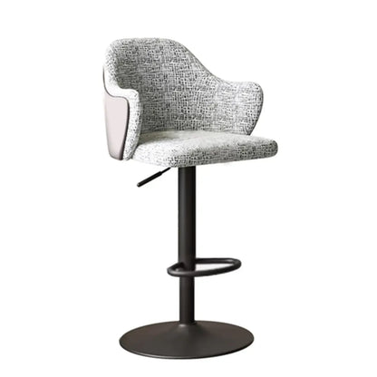 Tabouret de bar minimaliste en tissu rembourré avec accoudoirs