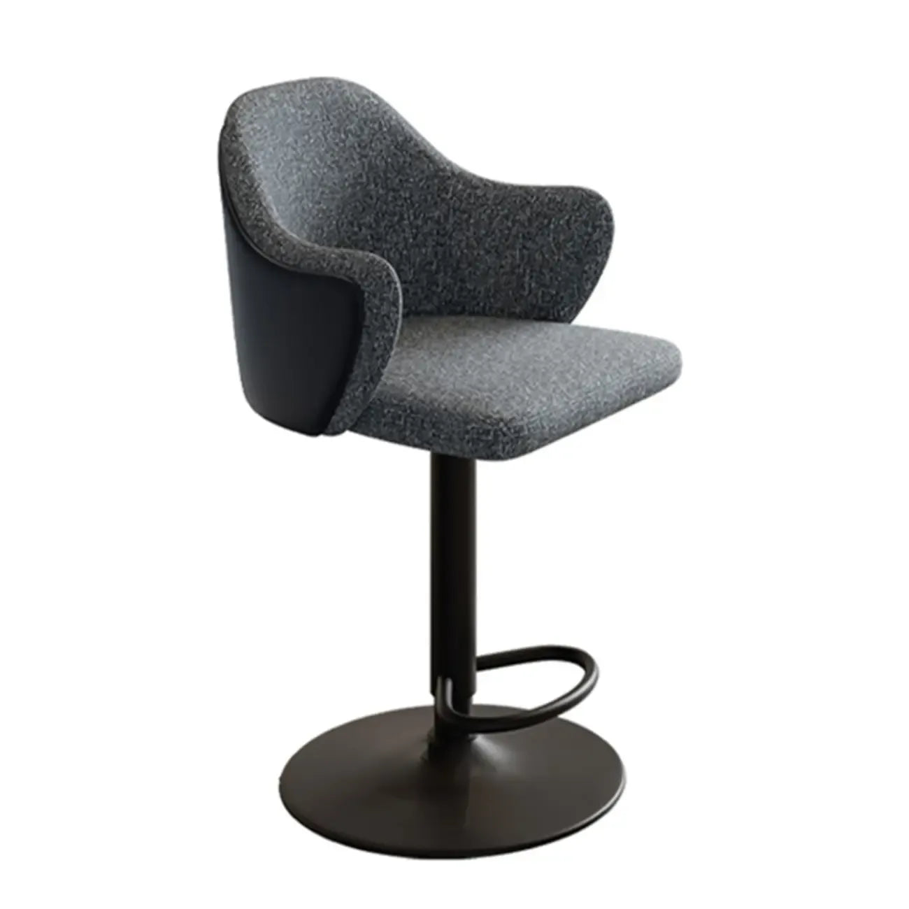 Tabouret de bar minimaliste en tissu rembourré avec accoudoirs