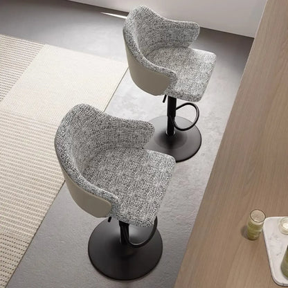 Tabouret de bar minimaliste en tissu rembourré avec accoudoirs