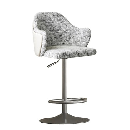 Tabouret de bar minimaliste en tissu rembourré avec accoudoirs