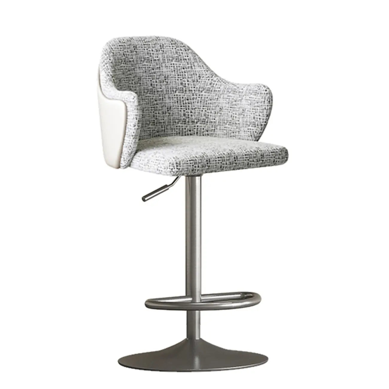 Tabouret de bar minimaliste en tissu rembourré avec accoudoirs