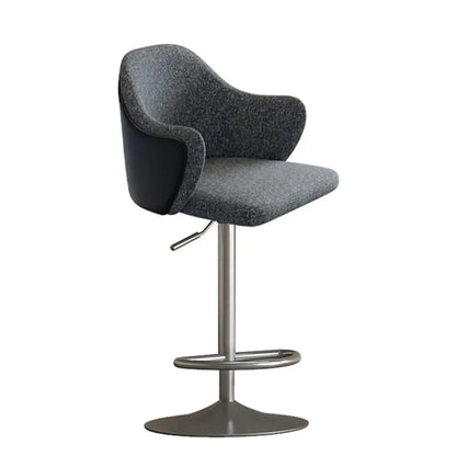 Tabouret de bar minimaliste en tissu rembourré avec accoudoirs