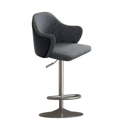 Tabouret de bar minimaliste en tissu rembourré avec accoudoirs