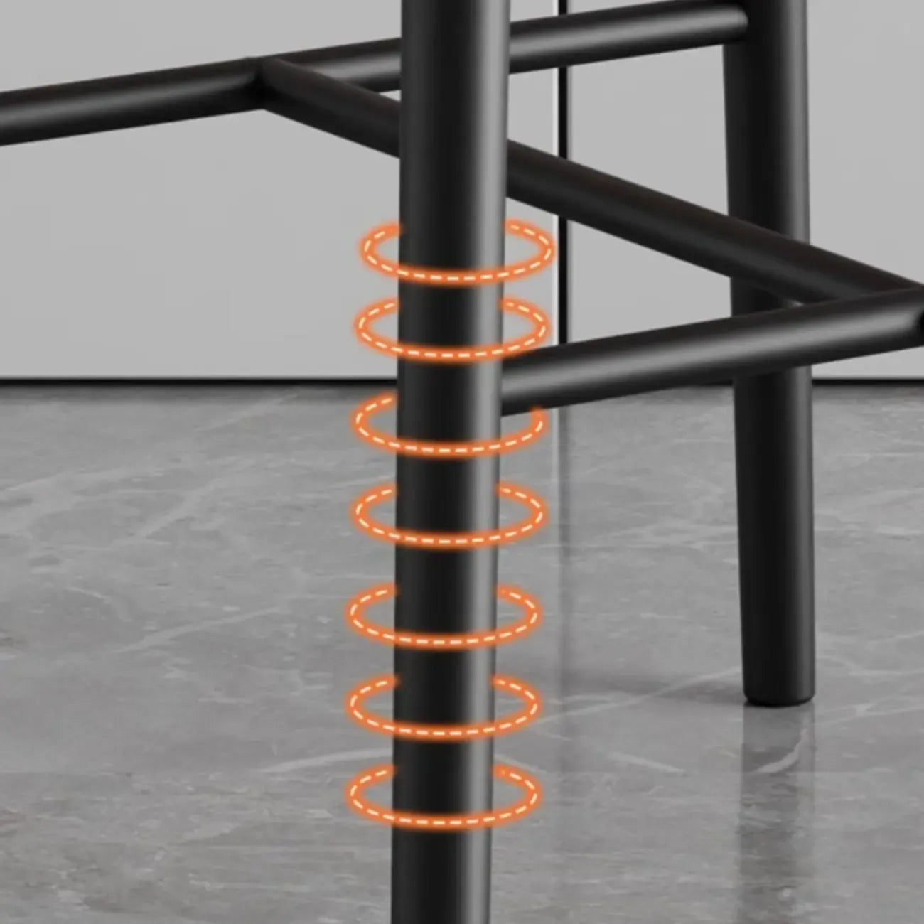 Tabouret de bar Art Déco en cuir, dossier bas, hauteur comptoir