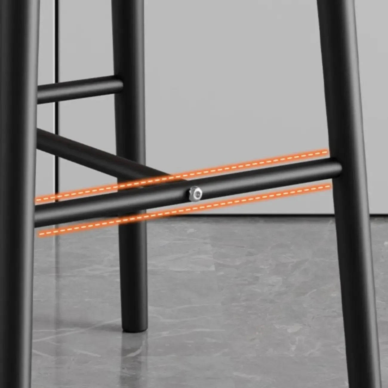 Tabouret de bar Art Déco en cuir, dossier bas, hauteur comptoir