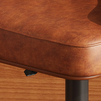 Tabouret de bar pivotant en cuir de style moderne du milieu du siècle, hauteur réglable