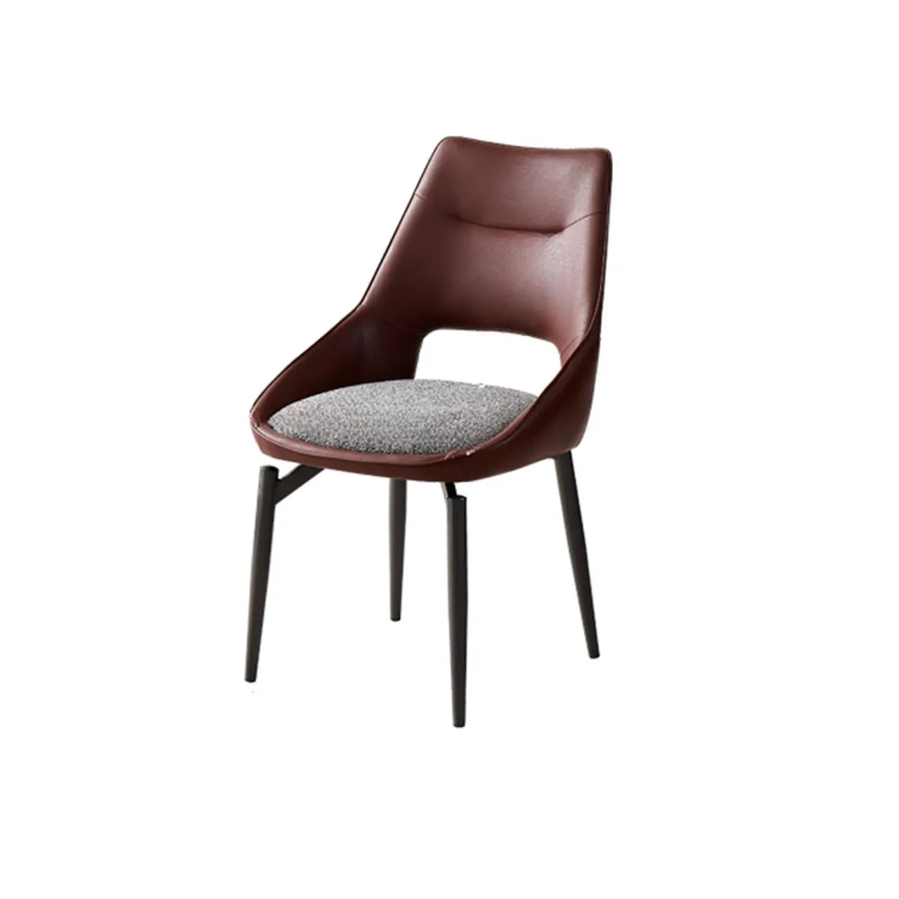 Chaise de salle à manger moderne rembourrée, dossier ouvert et sans accoudoirs