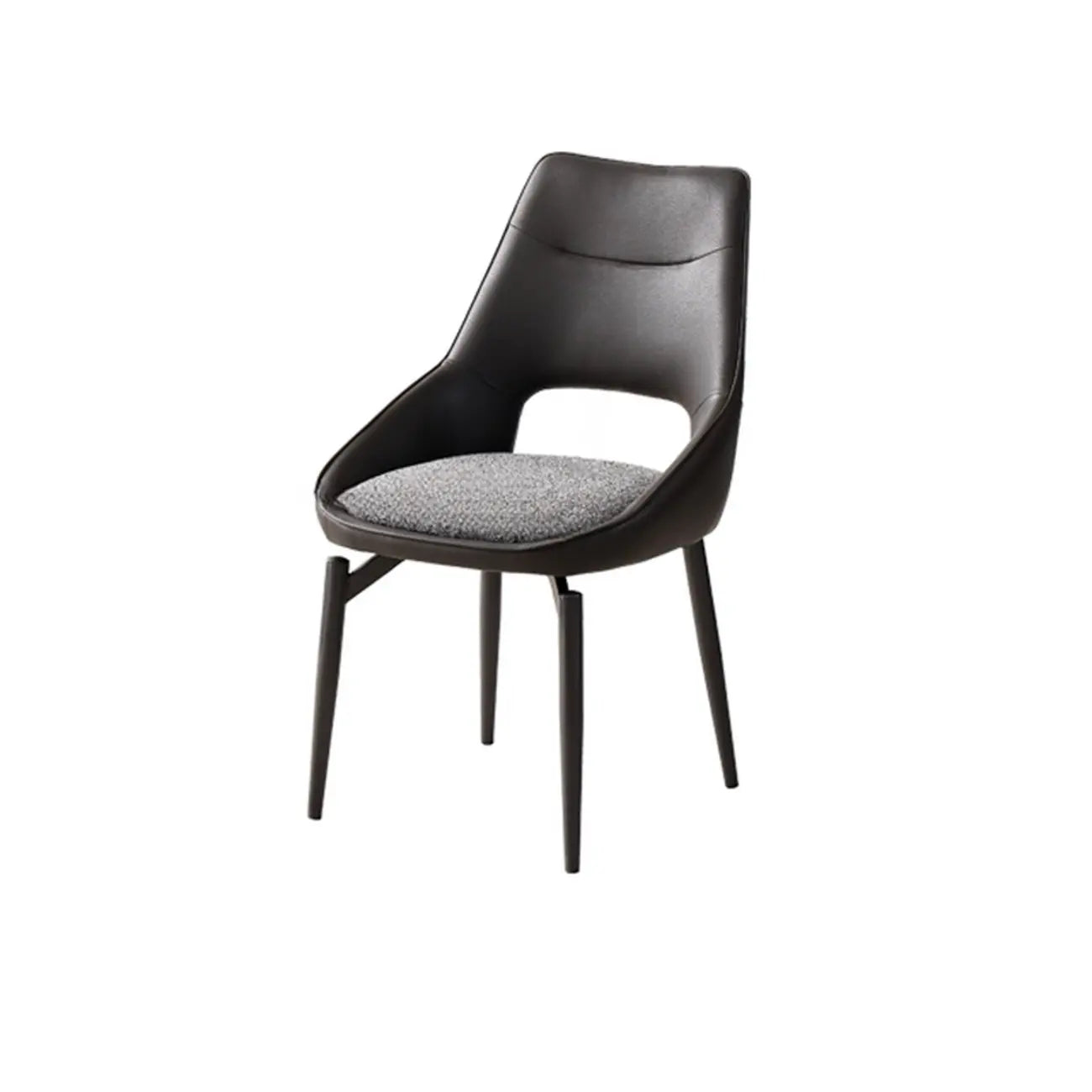 Chaise de salle à manger moderne rembourrée, dossier ouvert et sans accoudoirs