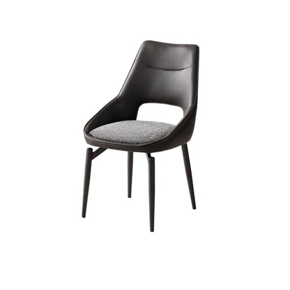 Chaise de salle à manger moderne rembourrée, dossier ouvert et sans accoudoirs
