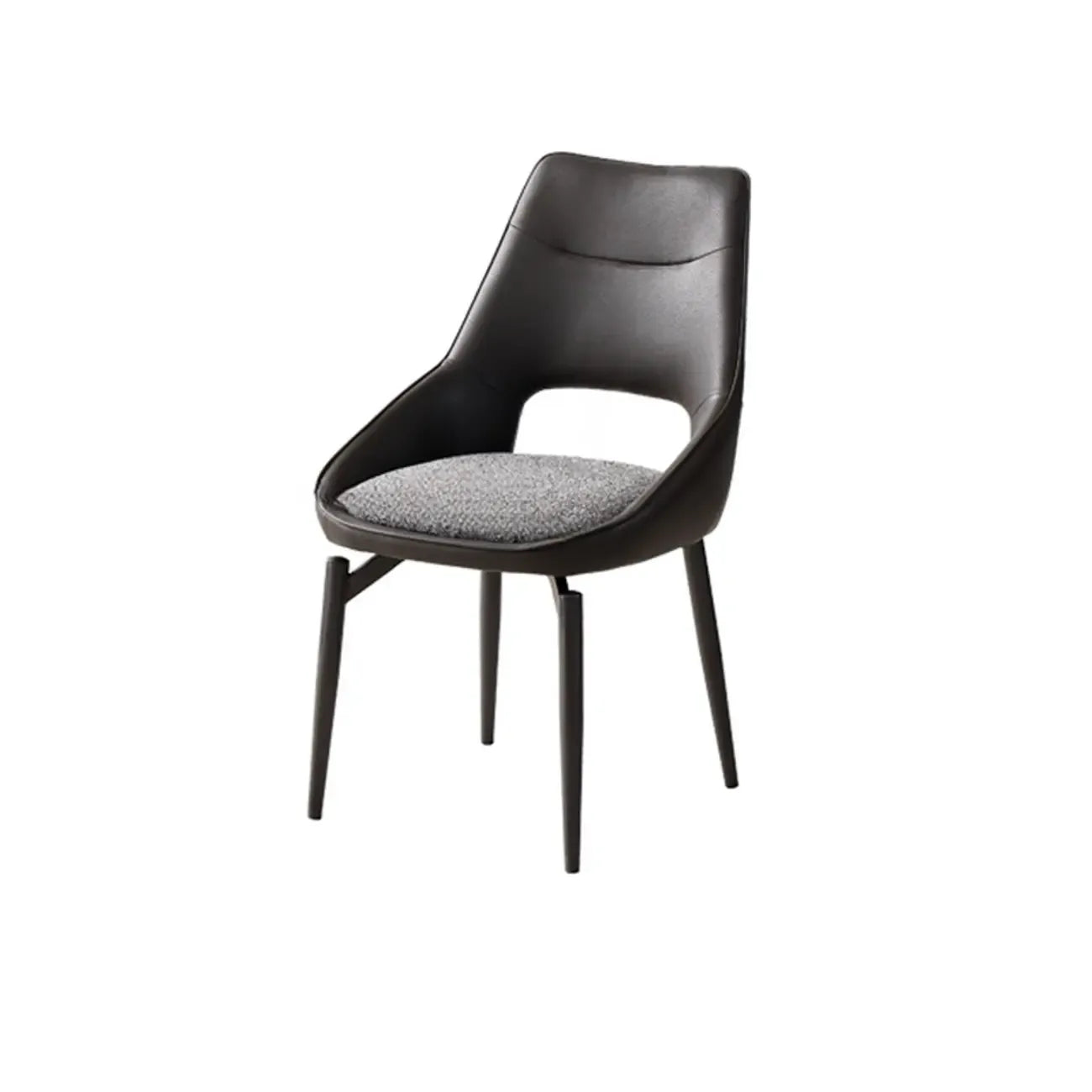 Chaise de salle à manger moderne rembourrée, dossier ouvert et sans accoudoirs