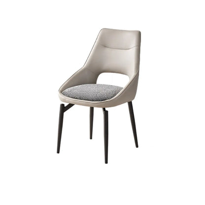 Chaise de salle à manger moderne rembourrée, dossier ouvert et sans accoudoirs