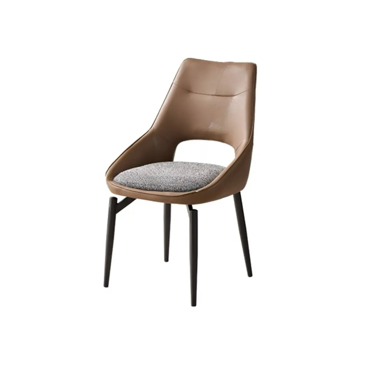 Chaise de salle à manger moderne rembourrée, dossier ouvert et sans accoudoirs
