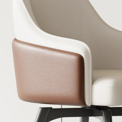 Chaise de salle à manger pivotante moderne en similicuir avec dossier plein