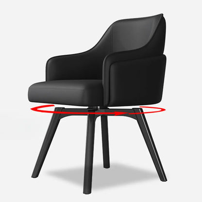 Chaise de salle à manger pivotante moderne en similicuir avec dossier plein