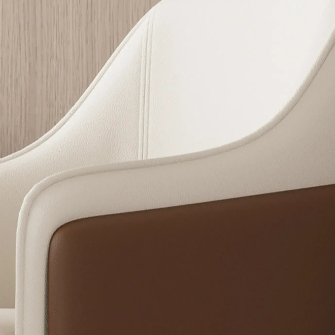 Chaise de salle à manger pivotante moderne en similicuir avec dossier plein