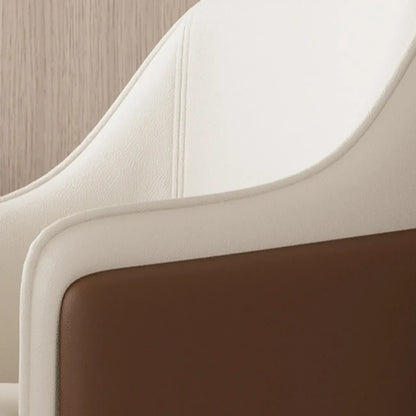 Chaise de salle à manger pivotante moderne en similicuir avec dossier plein