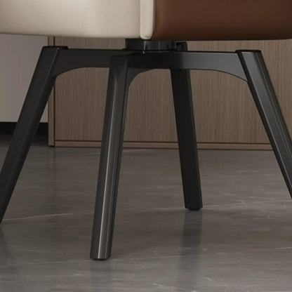 Chaise de salle à manger pivotante moderne en similicuir avec dossier plein