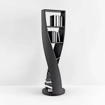 Bibliothèque verticale contemporaine en bois à 5 niveaux en forme de sablier